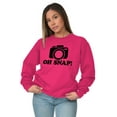 thumbnail image 4 of Oh Snap Shot Photography Photographer Unisex Plus Fleece Graphic Sweatshirt Brisco Brands 4X, 4 of 5