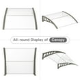 thumbnail image 2 of EDOEMSE Polycarbonate ABS Silver & Gray Bracket Door/ Window Awnings for Patios, Outdoor Awning, Sun Shade Awning for UV Rain Snow Protection Aluminum Frame, 2 of 10