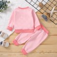 thumbnail image 3 of Vedolay Girl Pants Sets Girl's Fall 2 Piece Outfit Floral Off Shoulder Long Sleeve Top and Pants Set,Pink 18-24 Months, 3 of 5