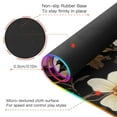 thumbnail image 4 of Beige Flowers on Black Background RGB Gaming Mouse Pad Large Keyboard Mat Rubber Base 13 Light Modes, 4 of 6