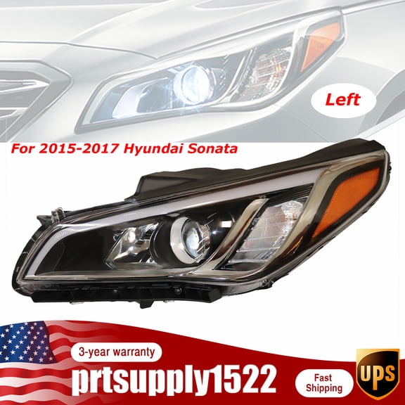 Headlight Assembly LH For Hyundai Sonata 2015-2017 2.0L 2.4L Left/Driver Side