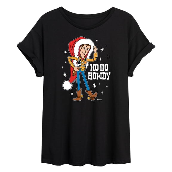 Toy Story - Woody Ho Ho Howdy - Juniors Ideal Flowy Muscle T-Shirt