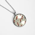 thumbnail image 4 of Christmas Glass Design Circle Pendant Necklace - Elegant Jewelry Piece, 4 of 5