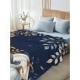 thumbnail image 5 of Twin XL Flat Sheet Only Thanksgiving Farm Pumpkins Soft Microfiber Cooling Bedding Sheets Eucalyptus Leaves on Blue Flat Bed Sheet for Hotel,Home Decor, 5 of 9