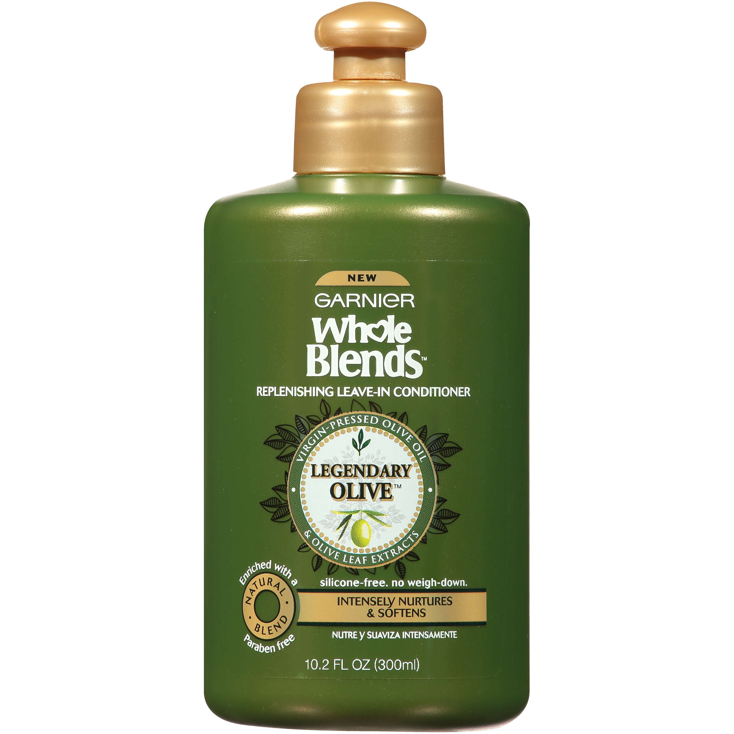 Garnier Whole Blends Leave-In Conditioner Legendary Olive, For Dry Hair, 10.2 fl. oz