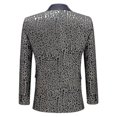 thumbnail image 3 of Men"s Party Leopard Print Blazer, Notched Lapel Lightweight Suit Jacket -bba, 3 of 4