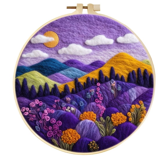 Mountain Needle Felting Set, Beginner Felt Painting Set, With Wool Felt Painting Set, Decorative Frame, Suitable for Home Decoration
