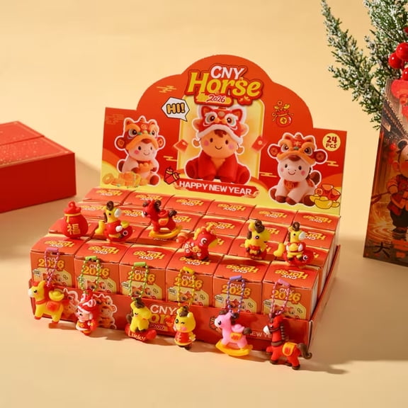 Hotpom 24pcs 2026 Year of the Horse Gift Set Auspicious Design Exclusive Festive and Collectible Item Lunar New Year Decorations