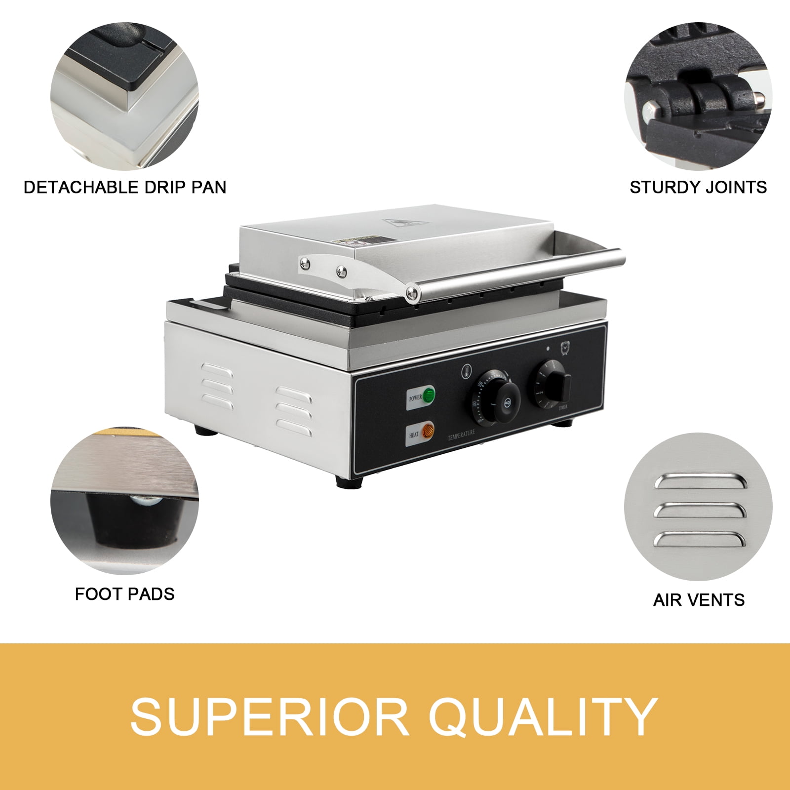 vevor commercial waffle maker square belgian waffle machine