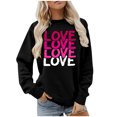 thumbnail image 5 of Jinhomg Womens Trendy Sweatshirts Holiday Funny Cute Letter Print Pullover Tops Fall Winter Casual Comfy Long Sleeve Crewneck Sweatshirt Black L, 5 of 7