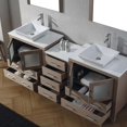 thumbnail image 4 of Dior 82" Double Bath Vanity in Espresso with White Engineered Stone Top and Square Sinks with Polished Chrome Faucets with Matching Mirror, 4 of 8