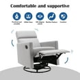 thumbnail image 3 of Swivel Recliner Chair, Modern Upholstered Rocker Nursery Chair with Armrest and Footrest, Glider Rocker for Living Room and Nursery,Gray, 3 of 7