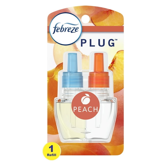 Febreze Odor-Fighting Fade Defy PLUG Air Freshener Peach, (1) .87 fl. oz. Oil Refill