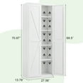 thumbnail image 4 of NICEGDLT 71" Kitchen Pantry Storage Cabinets with 2 Doors and 4 Adjustable Shelves, White kitchenPantry Cabinet, Tall Metal Food Storage Cupboard for Kitchen, Dining Room, 4 of 8