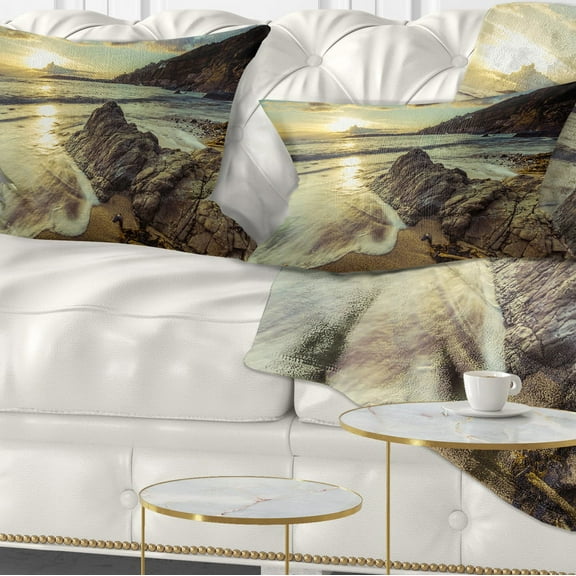 Designart 12" x 20" Multi-color Polyester Throw Pillow
