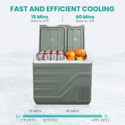 Alpicool CarRefrigerator, 12V Portable Fridge with Dual Zone and Independent Control, 12V / 24V DC Portable Freezer (-4℉ to 68℉) RV Compressor Fridge Electric Cooler for Outdoor Camping
