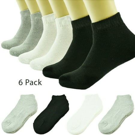 

6 Pack Socks Living Ideas Low Cut Mens Ankle Quarter Crew Sock Sizes 9-11