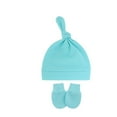 thumbnail image 2 of KEINXS Baby Hat and Mittens Set Newborn Kids Knot Baby Hat Winter Infant Caps, 2 of 5