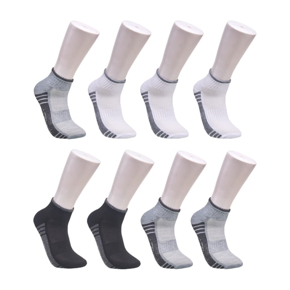 Ed Hardy Mens Athletic Half Cushion Quarter Sock 8-Pack