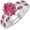 White, variant on 14K Balck Gold-Plated 925 Sterling Silver Oval Shape Ruby Vintage Style Wedding Engagement Bridal Ring Set For Womens