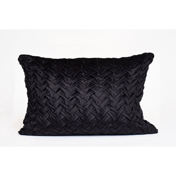 Harkaari, Loose V Style Smocked Velvet Throw Pillow