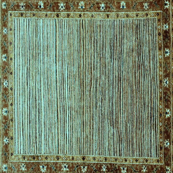 Ahgly Company Indoor Square Abstract Light Blue Modern Area Rugs, 5' Square
