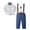 AB45 Blue, variant on Bainana Christmas Outfit Set For Kids Long Sleeve Striped Print Romper Suspender Pants 2 Pieces Matching Set Infant Boys Girls Casual Outdoor Wear