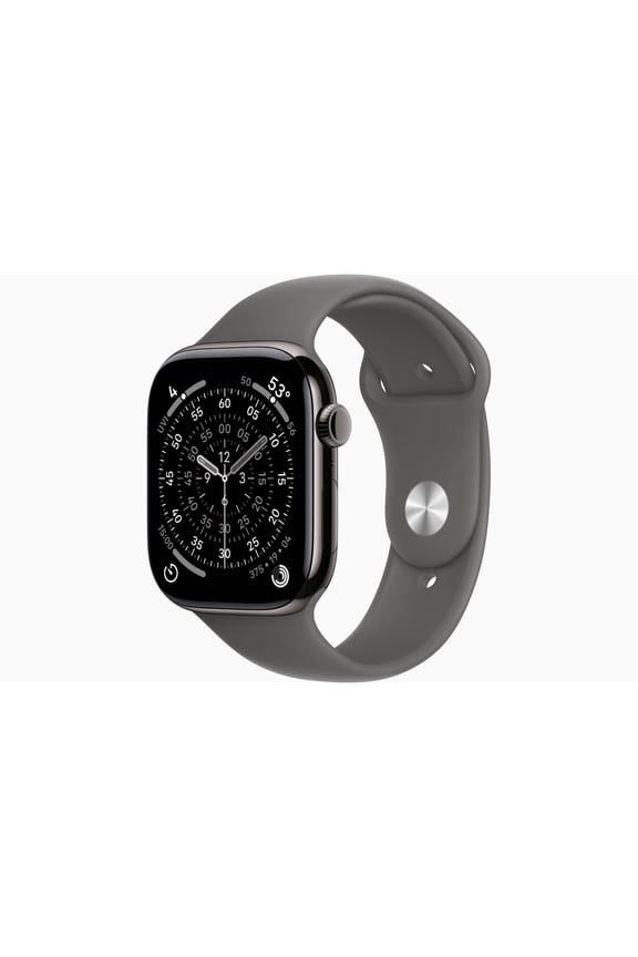 Restored Apple Watch Series 11 GPS + Cellular 42mm Slate Titanium Case with Stone Gray Sport Band (Refurbished)