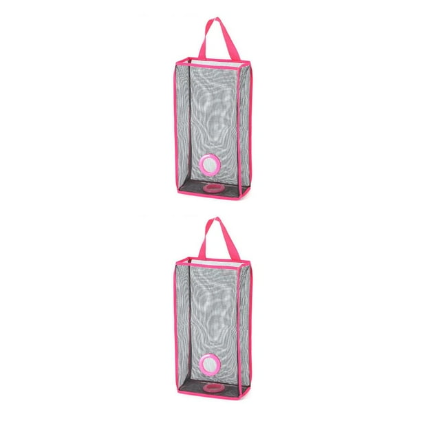 Wosthever Bolsas de basura para cocina, bolsa de malla de almacenamiento colgante, bolsa de almacenamiento de extracción práctica, organizador, cesta Rosa roja 2piezas Wosthever CBP060229