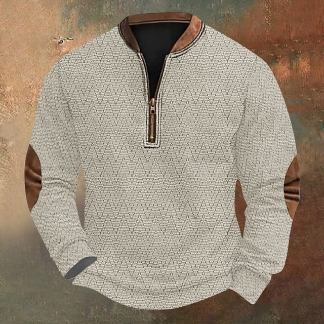 Blusas y camisas de manga larga con cuello redondo Sudadera con capucha de cuello redondo para hombre Jersey estampado Blusa de poliéster de manga larga para hombre