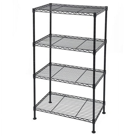 AsterOutdoor NSF Certified Adjustable Wire Shelving Unit - 4-Tier Steel Storage Rack, 38kg Shelf Capacity for Kitchen, Garage, Pantry Organization