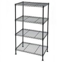 AsterOutdoor NSF Certified Adjustable Wire Shelving Unit - 4-Tier Steel Storage Rack, 38kg Shelf Capacity for Kitchen, Garage, Pantry Organization