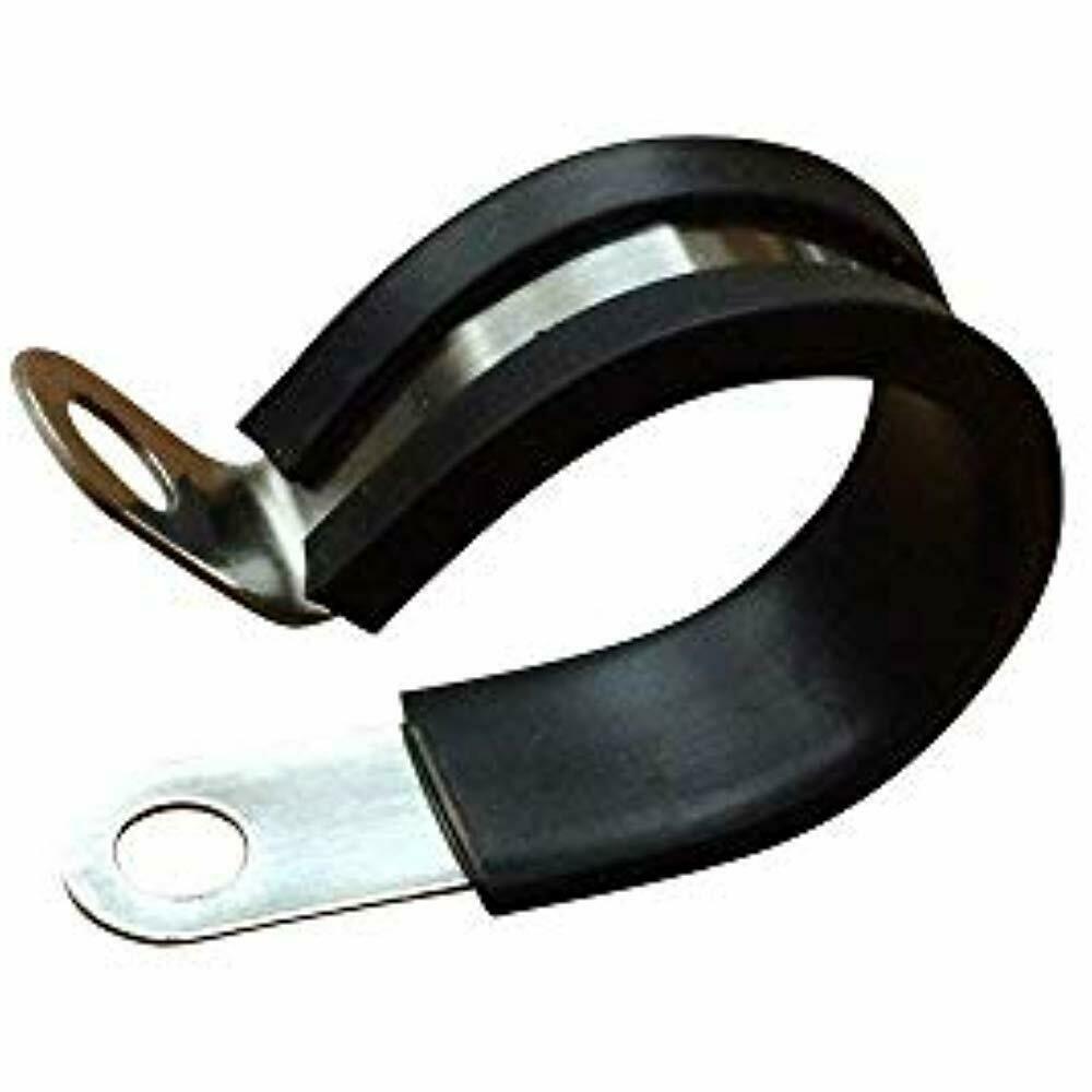 10Pack 1.25Inch Rubber Cushioned Stainless Steel Cable Clamp, Adel