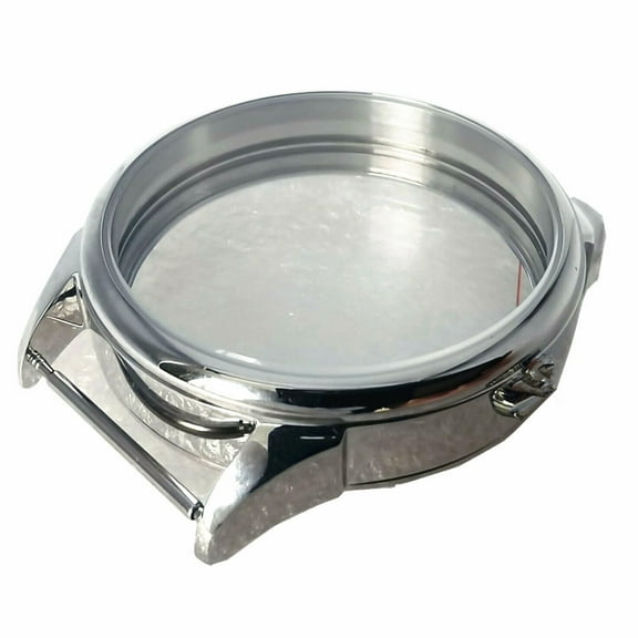 Premium Stainless Steel Transparent Watch Case for ETA6497 6498 ST3600 Watch Repair Parts, 42mm