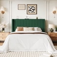 thumbnail image 3 of Einfach Queen Bed Frame, Upholstered Platform Bed with Wingback Headboard, No Box Spring Required, Green, 3 of 10