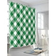 thumbnail image 3 of Shower Curtain Dark Green Buffalo Check Plaid Bathroom Curtains with Hooks, Waterproof Fabric Farmhouse Style Bath Shower Curtains Set for Bathroom Bathtubs Decor 72x72 Inch, 3 of 8