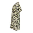 thumbnail image 2 of Sindrella Women's Cotton Blend Snap Front Duster Robe With Pocket - Yellow Classic Cheetah - Medium, 2 of 4