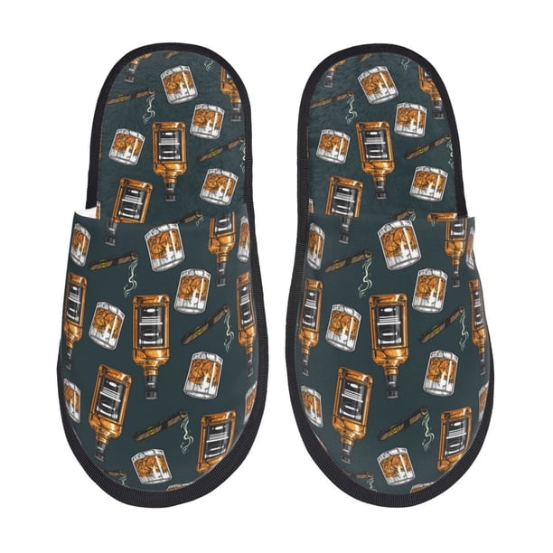 Fotbe Cigar Pantuflas Peludas para Mujer con Estampado, Zapatillas de Peluche, Zapatos de Invierno para Casa, Uso Interior y Exterior-Medium