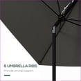 thumbnail image 5 of Patio Umbrella | 6.5' x 10' Rectangular Outdoor Market Umbrella for Patio Tables, Charcoal Gray, Crank Tilt UV 50+ | Steel | Green, 5 of 9
