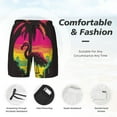 thumbnail image 3 of Balery Flamingo And Palm Trees At Sunset Bañador para hombre, shorts de playa de secado rápido con entrepierna y forro de compresión-3X-Large, 3 of 6