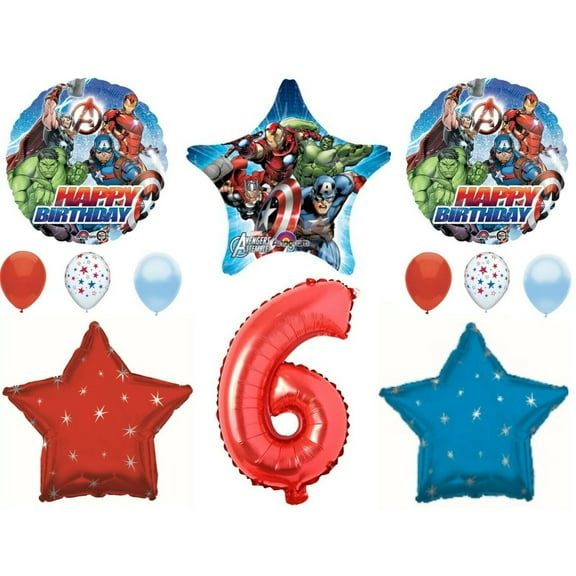 Sixth 6th Avengers Birthday Party Balloons Decorations Supplies Marvel Comics
