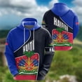 thumbnail image 4 of Sudadera con capucha para hombre y mujer, diseño retro de la isla de Haití, con la bandera del país haitiano, impresión 3D, con capucha, estilo urbano, 4 of 5