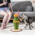 thumbnail image 3 of Pouseayar Vintage Vase-Shaped Cat Scratching Post with 3 Feather Toys, 3 of 7