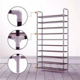 thumbnail image 3 of Ktaxon 10 Tiers 50 Pairs Shoe Rack Shoe Shelf Closet Shoe Storage Cabinet Organizer Space Saving, Coffee Color, 3 of 7