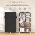 thumbnail image 5 of Portable Closet Wardrobe Closet for Hanging Clothes with 6 Storage Shelves, 1 Hanging Rod and 4 Pockets, Free Standing Closet Clothes Organizer for Bedroom, Sturdy and Easy Assemble, 5 of 8