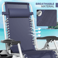 thumbnail image 5 of Magshion Zero Gravity Chair with Cushion, Folding Patio Recliner with Removable Side Tray and Pillow Headrest for Outdoor Lounge, Blue, 5 of 11