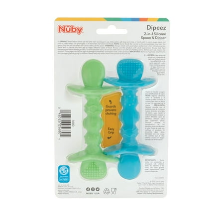 Nuby Dipeez Self-Feeding Spoons for Babies, Multicolor, 2 Count