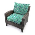 thumbnail image 3 of Jordan Manufacturing 46.5" x 24" Adonis Capri Teal Medallion Rectangular Outdoor Deep Seat Chair Cushion Set with Welt, 3 of 11
