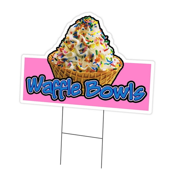SignMission C-DC-1216-Waffle Bowls 12 x 16 in. Yard Sign & Stake - Waffle Bowls