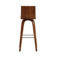 thumbnail image 3 of Vienna 30" Swivel Bar Stool in Walnut Wood Finish with Cream Faux Leather - Set of 4, 3 of 6